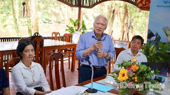 Phó Giáo sư, Tiến sĩ Nguyễn Chu Hồi, Trưởng ban Chương trình Phát triển Liên Hợp quốc - Chương trình tài trợ các dự án nhỏ của Quỹ Môi trường toàn cầu, phát biểu.