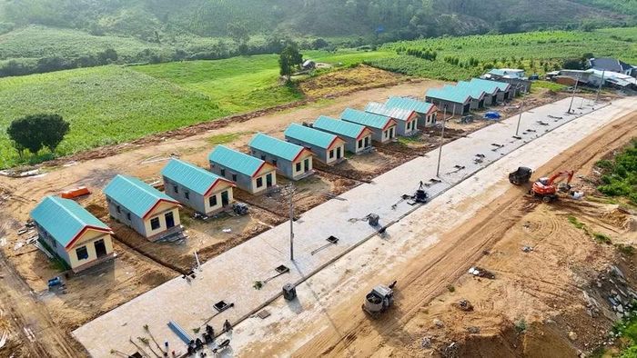 Khu TĐC làng Tbưng (xã Đăk Song) bố trí cho 40 hộ dân đạt khoảng 95% khối lượng hạ tầng. Ảnh: RMAH PIÊN