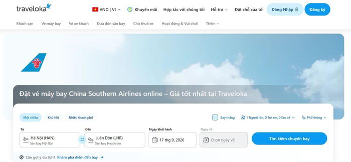 Hành khách có thể xem và đặt vé máy bay trên Traveloka
