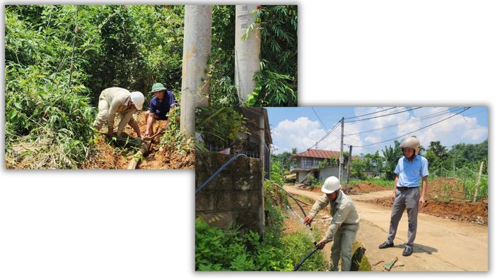 Do hệ thống cấp nước ở thôn Ngầu, xã Võ Lao đã xuống cấp nên Tổ Quản lý vận hành của thôn phải sửa chữa thường xuyên.