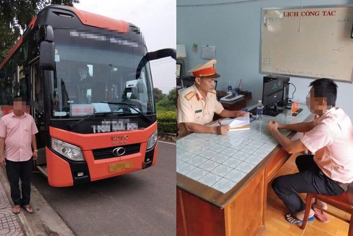 CSGT xử lý trường hợp vi phạm ghi nhận trên hệ thống dữ liệu giám sát hành trình (Ảnh: Công an tỉnh Lâm Đồng)