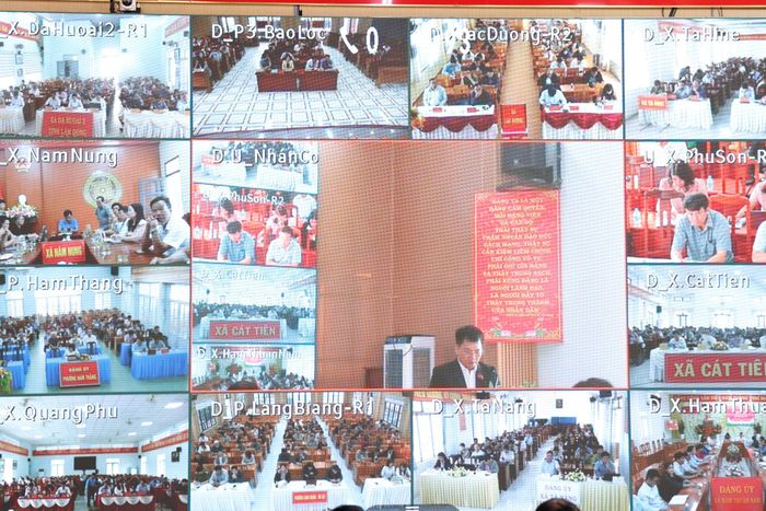 Hội nghị TXCT được tổ chức trực tiếp tại xã Nhân Cơ, kết nối với 84 xã, phường, đặc khu của tỉnh Lâm Đồng