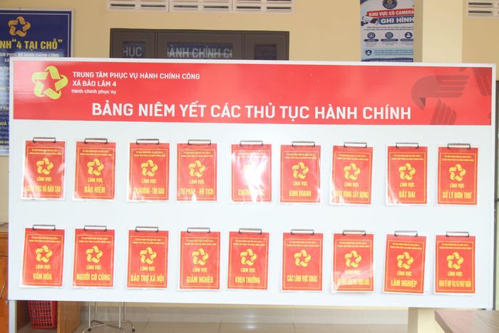 Niêm yết các TTHC tại xã Bảo Lâm 4