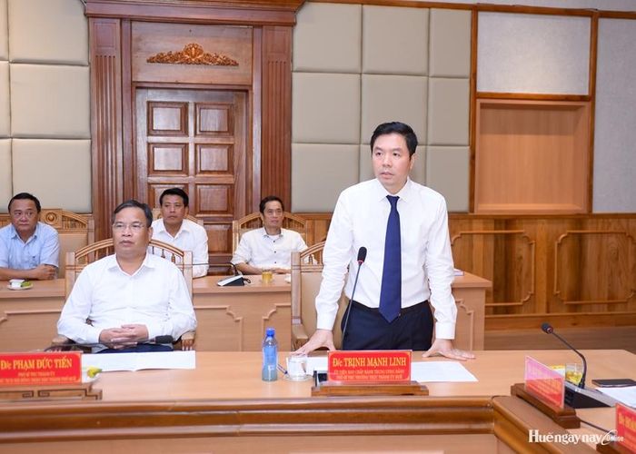 Đồng chí Trịnh Mạnh Linh phát biểu tại hội nghị.
