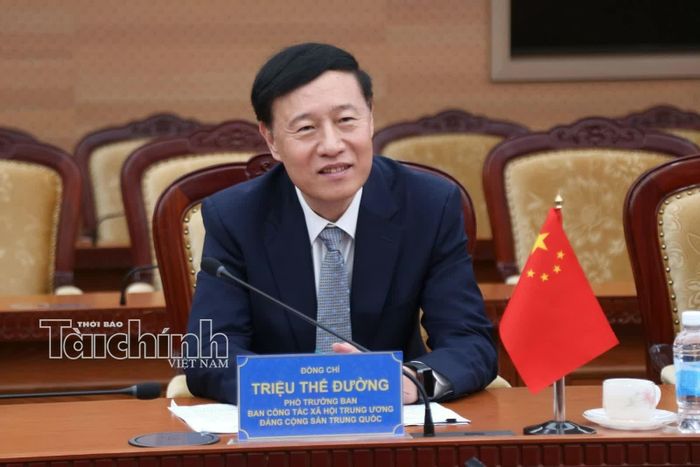 Phó Trưởng ban Ban Công tác xã hội Trung ương Đảng Cộng sản Trung Quốc Triệu Thế Đường phát biểu. Ảnh: Đức Minh