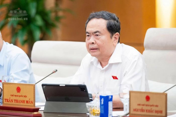 Chủ tịch Quốc hội Trần Thanh Mẫn phát biểu tại phiên họp.