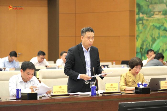 Thứ trưởng Bộ Công thương Nguyễn Việt Sơn trình bày Tờ trình dự án Luật