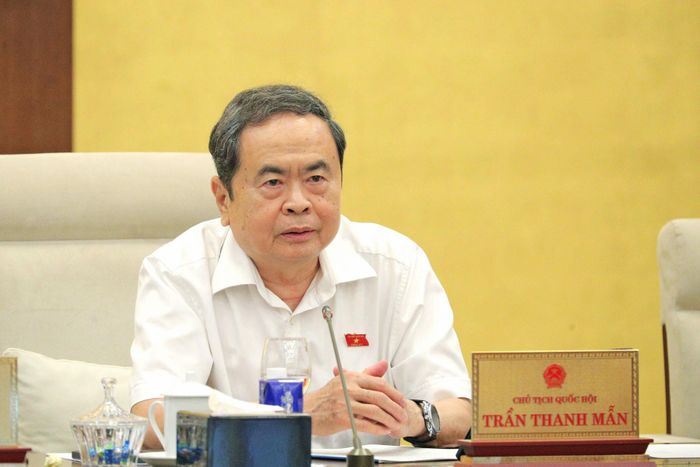 Chủ tịch Quốc hội Trần Thanh Mẫn phát biểu tại phiên họp. Ảnh: Hồ Long