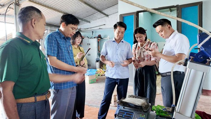 Đoàn giám sát khảo sát thực tế tại HTX Nông nghiệp và dịch vụ Bình Lư Ảnh: Mai Sùng
