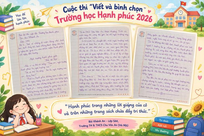 Bài thi "Ngôi trường hạnh phúc giữa Thủ đô Hà Nội" được đăng tải trên Diễn đàn trẻ em Việt Nam.