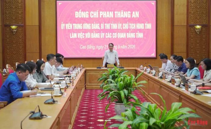 Bí thư Tỉnh ủy, Chủ tịch HĐND tỉnh Phan Thăng An phát biểu kết luận buổi làm việc.