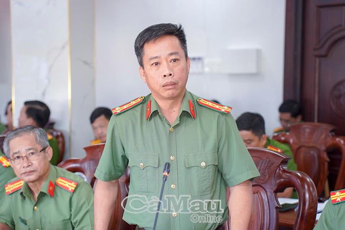 Đại tá Hoàng Ngọc Đạo, Trưởng phòng An ninh mạng, Công an tỉnh, tham luận về những phương thức phạm tội mới trong bối cảnh công nghệ số, mạng xã hội và AI.