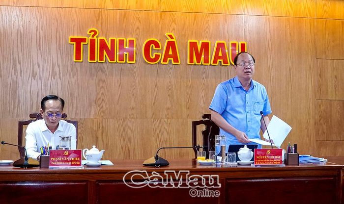 Bí thư Tỉnh uỷ Nguyễn Hồ Hải phát biểu chỉ đạo tại buổi làm việc.