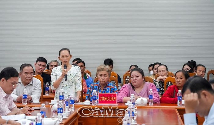 22 hộ dân xã Vĩnh Hậu tại buổi tiếp, đối thoại với lãnh đạo UBND tỉnh Cà Mau.