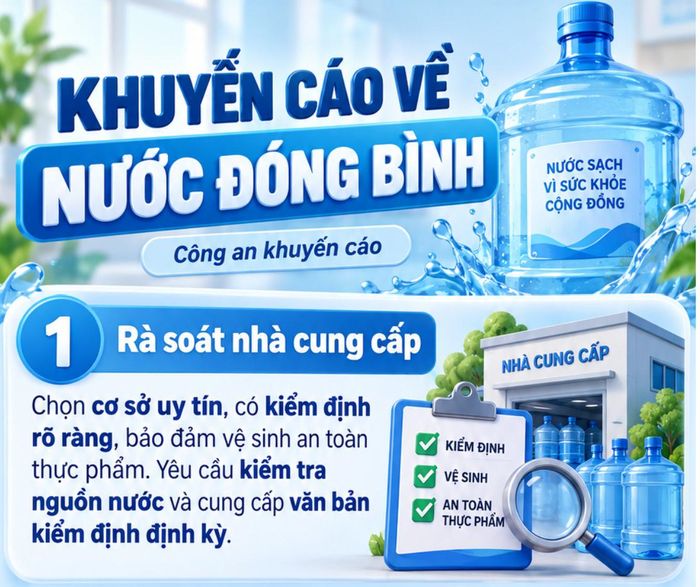 Cách nhận biết nước đóng bình an toàn cho gia đình. Ảnh do AI tạo