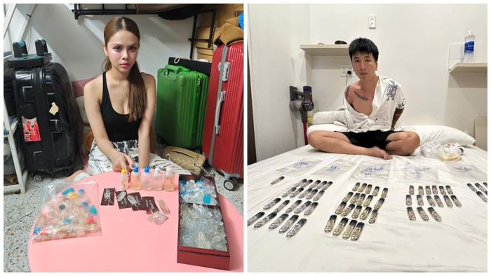 Phạm Ngọc Như Huỳnh và Nguyễn Thành Quốc trong đường dây ma tuý. (Ảnh: Công an TP.HCM)