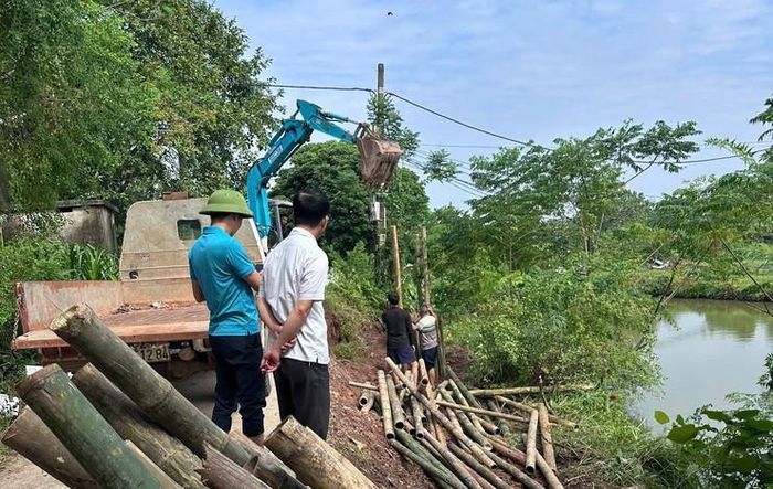 Khu vực xảy ra sự cố. Ảnh: UBND xã Vân Đình.