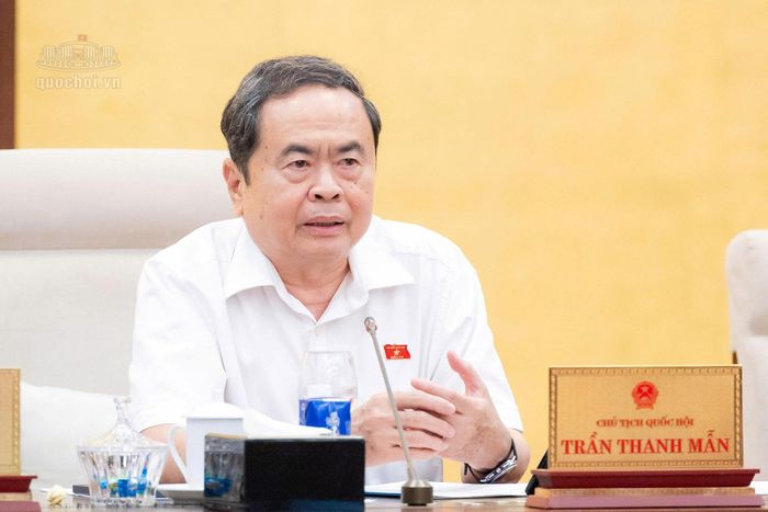 Chủ tịch Quốc hội Trần Thanh Mẫn phát biểu tại phiên họp. Ảnh: media.quochoi.vn