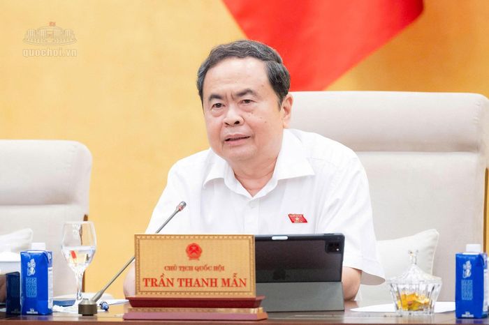 Chủ tịch Quốc hội Trần Thanh Mẫn phát biểu tại phiên họp. Ảnh: media.quochoi.vn