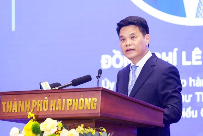 Bí thư Thành ủy Hải Phòng Lê Ngọc Châu phát biểu tại diễn đàn. Ảnh: Khắc Kiên