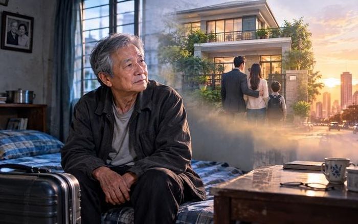 Tuổi 70, tôi nghẹn ngào kép va li rời khỏi căn nhà do chính minh gây dựng. Ảnh minh họa: AI