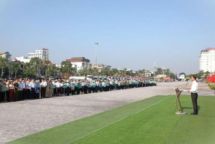 Chủ tịch UBND tỉnh Thanh Hóa Tô Anh Dũng tại buổi lễ phát động. Ngọc Hưng.