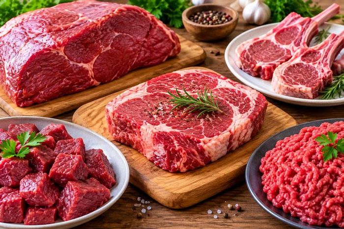 Hãy ăn thịt đỏ với lượng vừa phải, hạn chế thịt chế biến, tránh thịt cháy xém và xây dựng chế độ ăn đa dạng với nhiều rau, quả, ngũ cốc nguyên hạt, cá và các nguồn protein khác. Ảnh AI