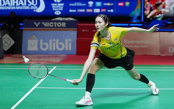 Pitchamon Opatniputh thi đấu hồi tháng 1/2026. Ảnh: AP.