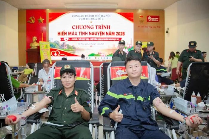 Hoạt động hiến máu là một trong những chương trình ý nghĩa của Cụm thi đua số 3, Công an TP Hà Nội