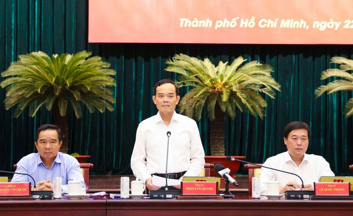  Bí thư Thành ủy TP.HCM Trần Lưu Quang phát biểu khai mạc hội nghị. Ảnh: Phan Anh.