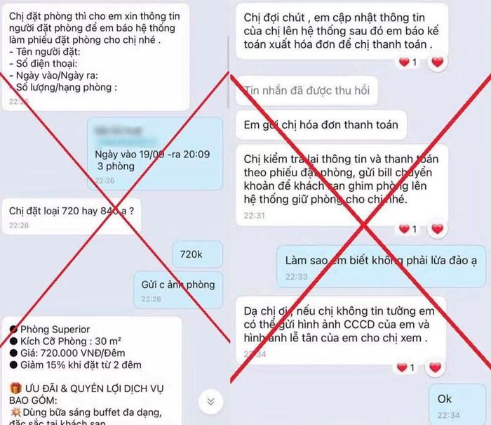 Thủ đoạn của các đối tượng là lập trang fanpage mạo danh khách sạn, nhà hàng để lừa cọc du khách