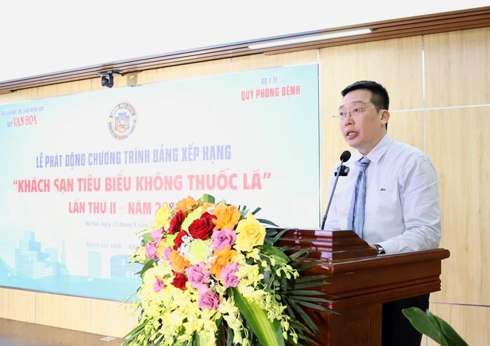 Tổng Biên tập Báo Văn Hóa, Trưởng Ban Tổ chức Nguyễn Anh Vũ phát động Chương trình Bảng xếp hạng “Khách sạn tiêu biểu không thuốc lá” lần thứ II năm 2026, với chủ đề “Khách sạn xanh - không thuốc lá"