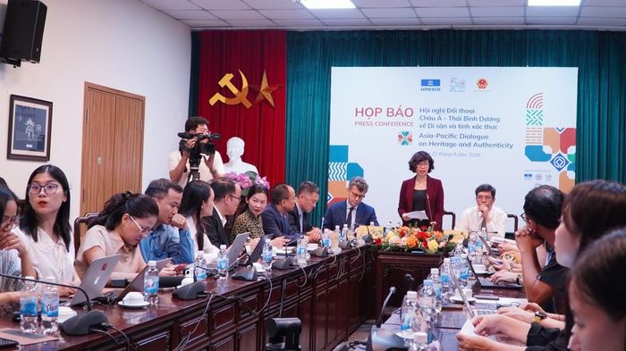 Toàn cảnh họp báo giới thiệu chương trình Hội nghị Đối thoại châu Á - Thái Bình Dương về Di sản và Tính xác thực. Ảnh: BTC