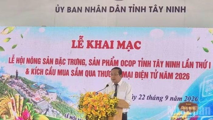 Phó Chủ tịch Ủy ban nhân dân tỉnh Tây Ninh Nguyễn Minh Lâm phát biểu khai mạc.
