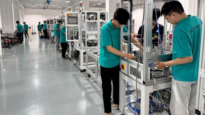 Dây chuyền sản xuất của Tập đoàn Ito chuyên về lĩnh vực thiết kế, chế tạo máy tự động hóa. (Ảnh: VÕ LÊ)