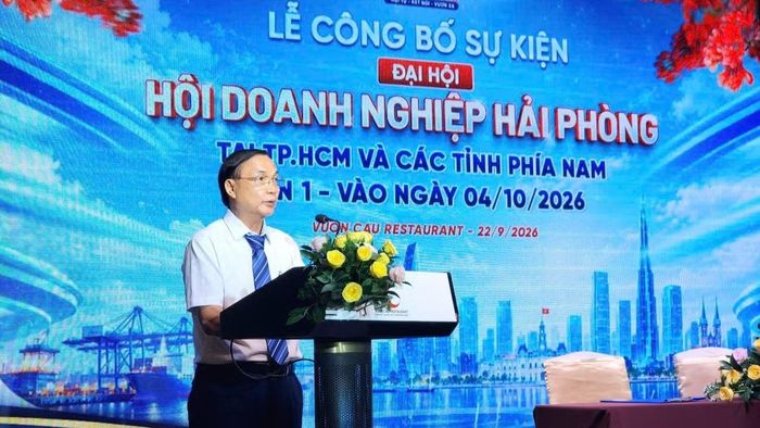 Ông Nguyễn Mạnh Hà, Chủ tịch Hội đồng quản trị Tập đoàn Thép Tiến Lên, Chủ tịch Lâm thời của Hội Doanh nghiệp Hải Phòng tại Thành phố Hồ Chí Minh và các tỉnh phía nam. (Ảnh: A.T)