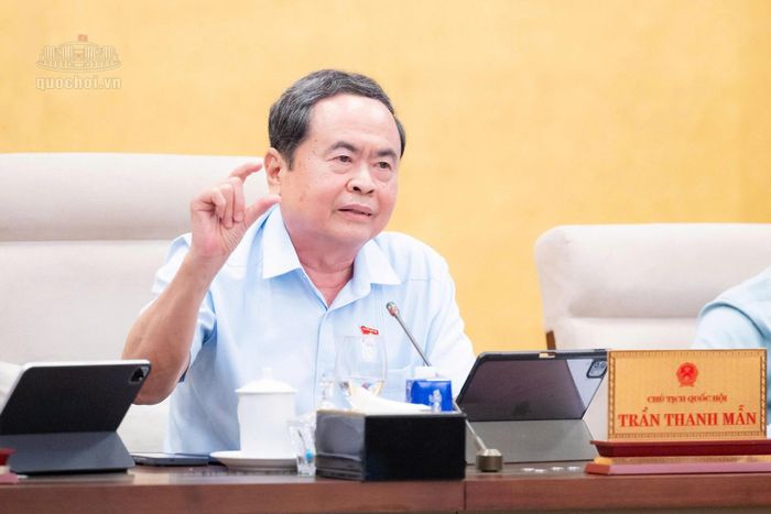 Chủ tịch Quốc hội Trần Thanh Mẫn cho ý kiến tại phiên họp. Ảnh: quochoi.vn