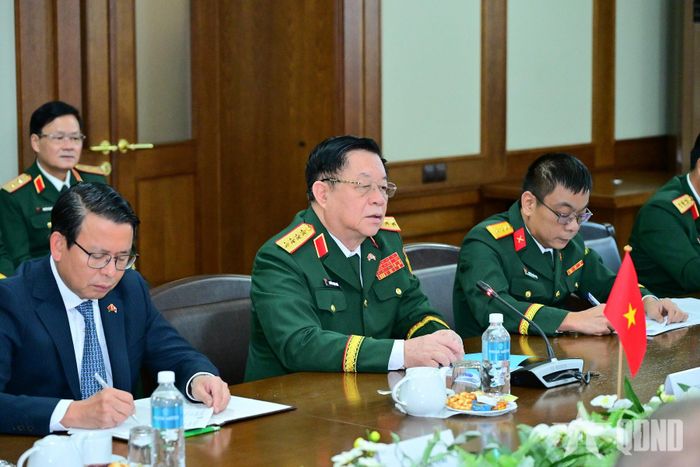  Đại tướng Nguyễn Trọng Nghĩa phát biểu. 