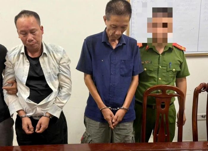 Các đối tượng tại cơ quan Công an.