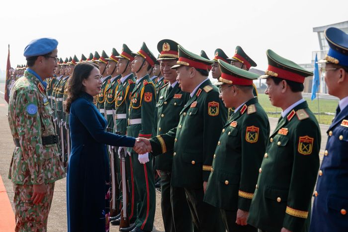  Phó Chủ tịch nước Võ Thị Ánh Xuân đến dự buổi lễ. Ảnh: VIẾT CHUNG 
