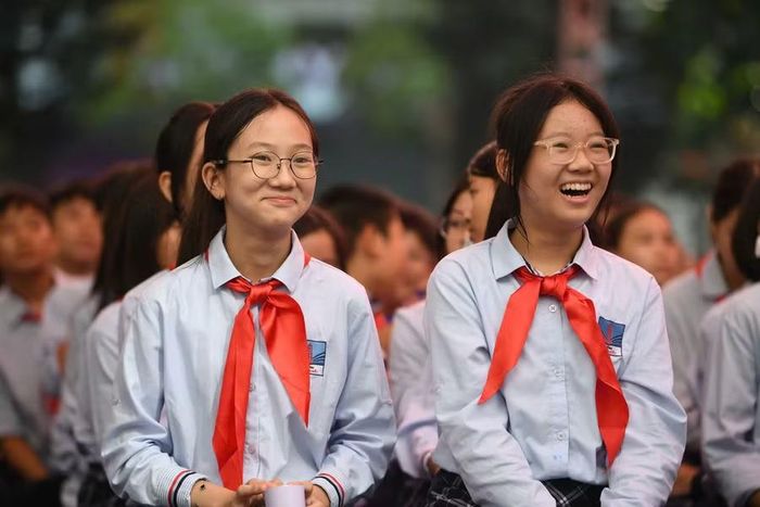 Học sinh Trường THCS và THPT Nguyễn Siêu (Hà Nội) tham gia Diễn đàn “Điều em muốn nói”. Ảnh: Dương Triều