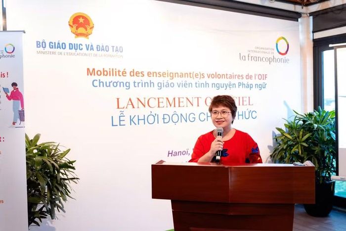 Cục trưởng Cục Hợp tác quốc tế Nguyễn Thu Thủy phát biểu tại Lễ khởi động.