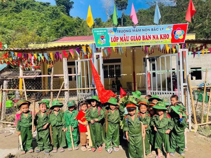 Trẻ tại điểm trường Na Kho, Trường Mầm non Bắc Lý, Nghệ An. Ảnh: NTCC