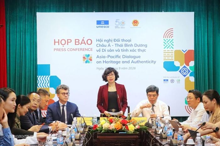 Chiều 22/9, tại Hà Nội đã diễn ra họp báo về việc Việt Nam đăng cai Hội nghị Đối thoại châu Á - Thái Bình Dương về Di sản và tính xác thực từ ngày 27/9 đến 1/10/2026. (Ảnh: Nguyễn Nhuận)