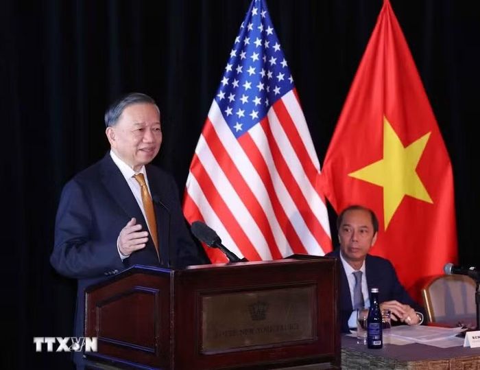 Tổng Bí thư, Chủ tịch nước Tô Lâm phát biểu tại cuộc gặp. Ảnh: Thống Nhất/TTXVN