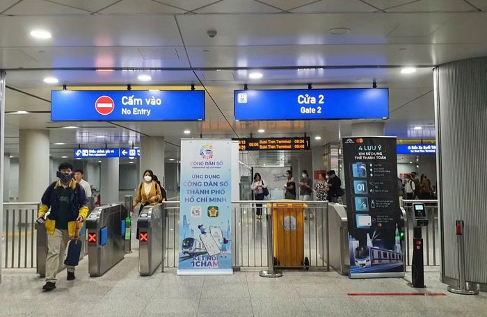 Không gian ngầm thuộc tuyến metro số 1 (Bến Thành - Suối Tiên).