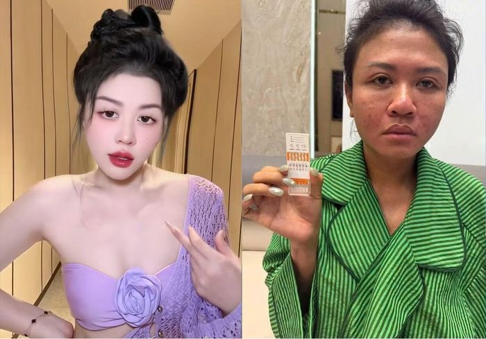 Nhi trước và sau khi bị Công an TPHCM bắt giữ.