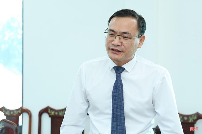 Đồng chí Nguyễn Đình Dũng - Chủ tịch Hội Nông dân tỉnh Hà Tĩnh phát biểu tại buổi làm việc.