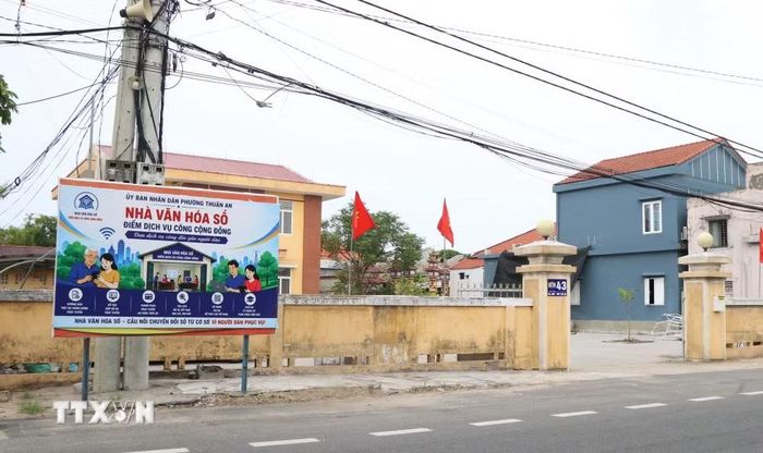 Nhà văn hóa số tổ dân phố Cự Lại, phường Thuận An, thành phố Huế. (Ảnh: Văn Dũng/TTXVN)