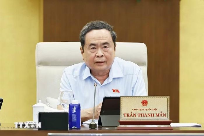 Chủ tịch Quốc hội Trần Thanh Mẫn phát biểu. (Ảnh: Doãn Tấn/TTXVN)